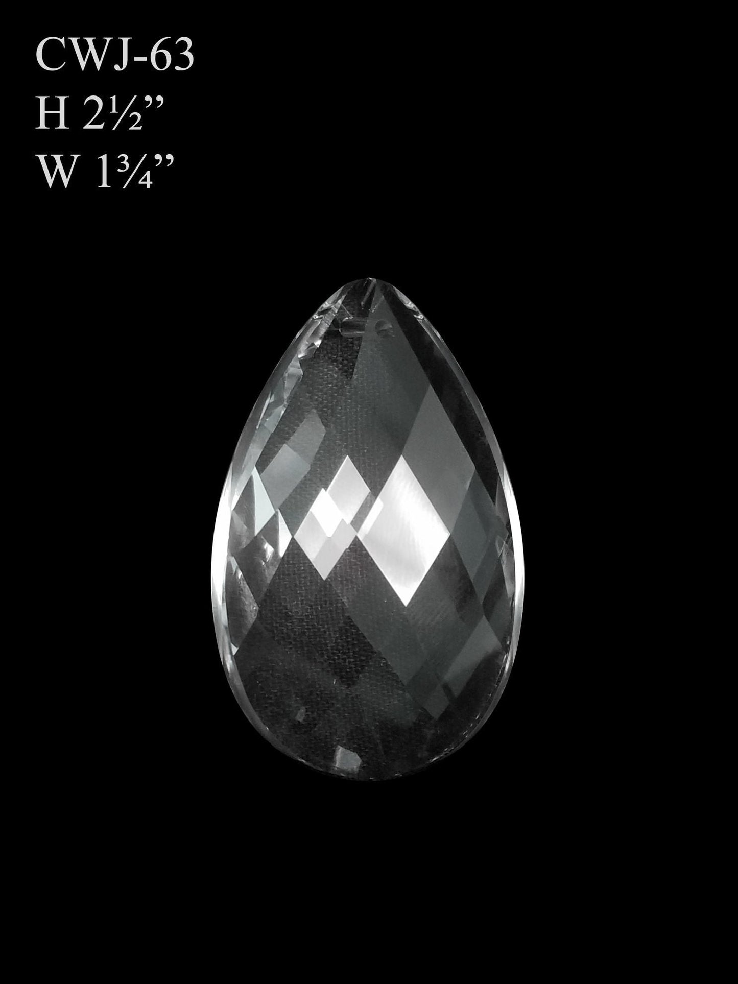 CWJ-63 - Flat Teardrop (M) Glass Pendant Suncatcher