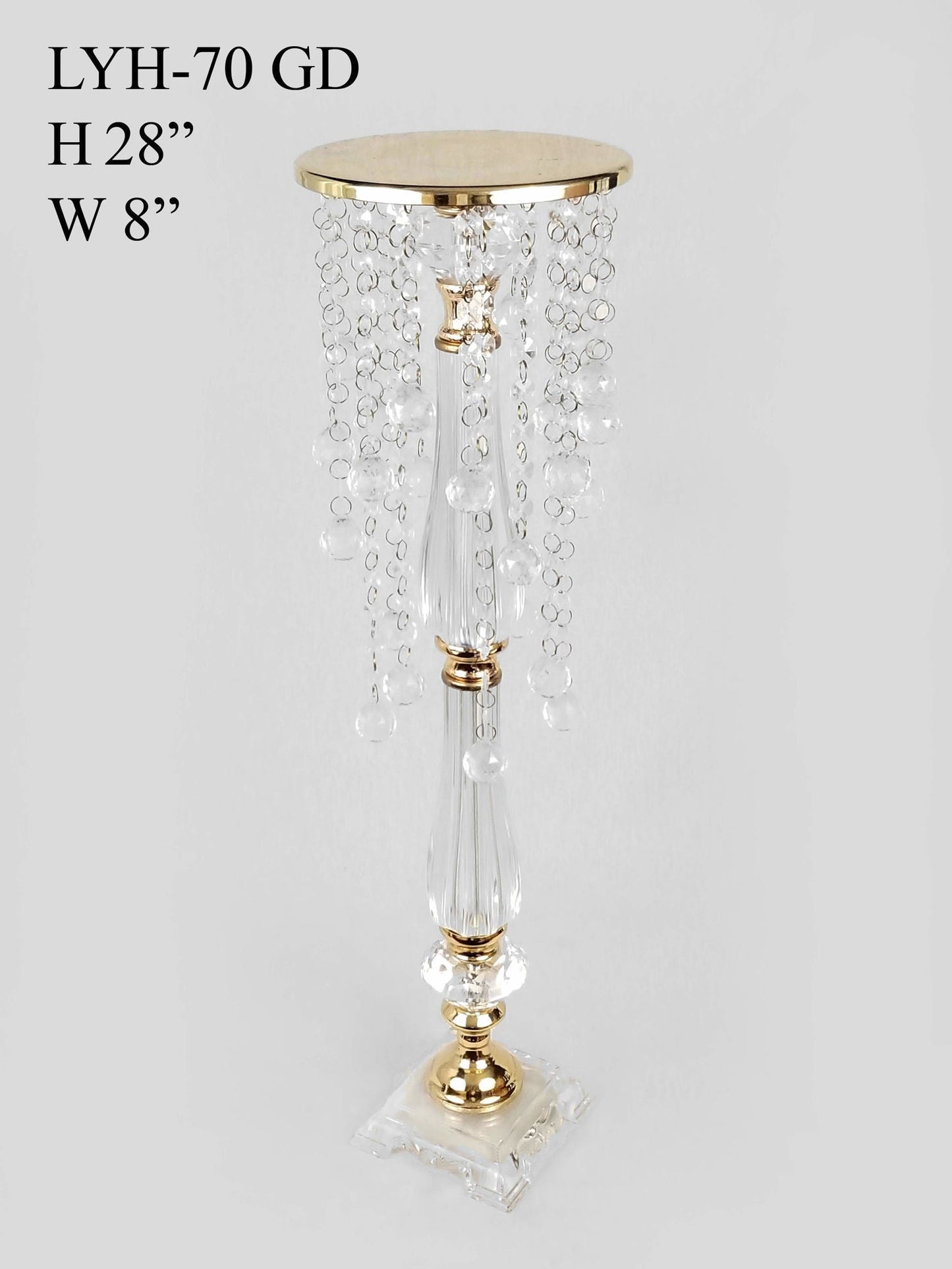 LYH-70 - Acrylic and Metal Flower Stand with Crystal Chain Chandelier 28"