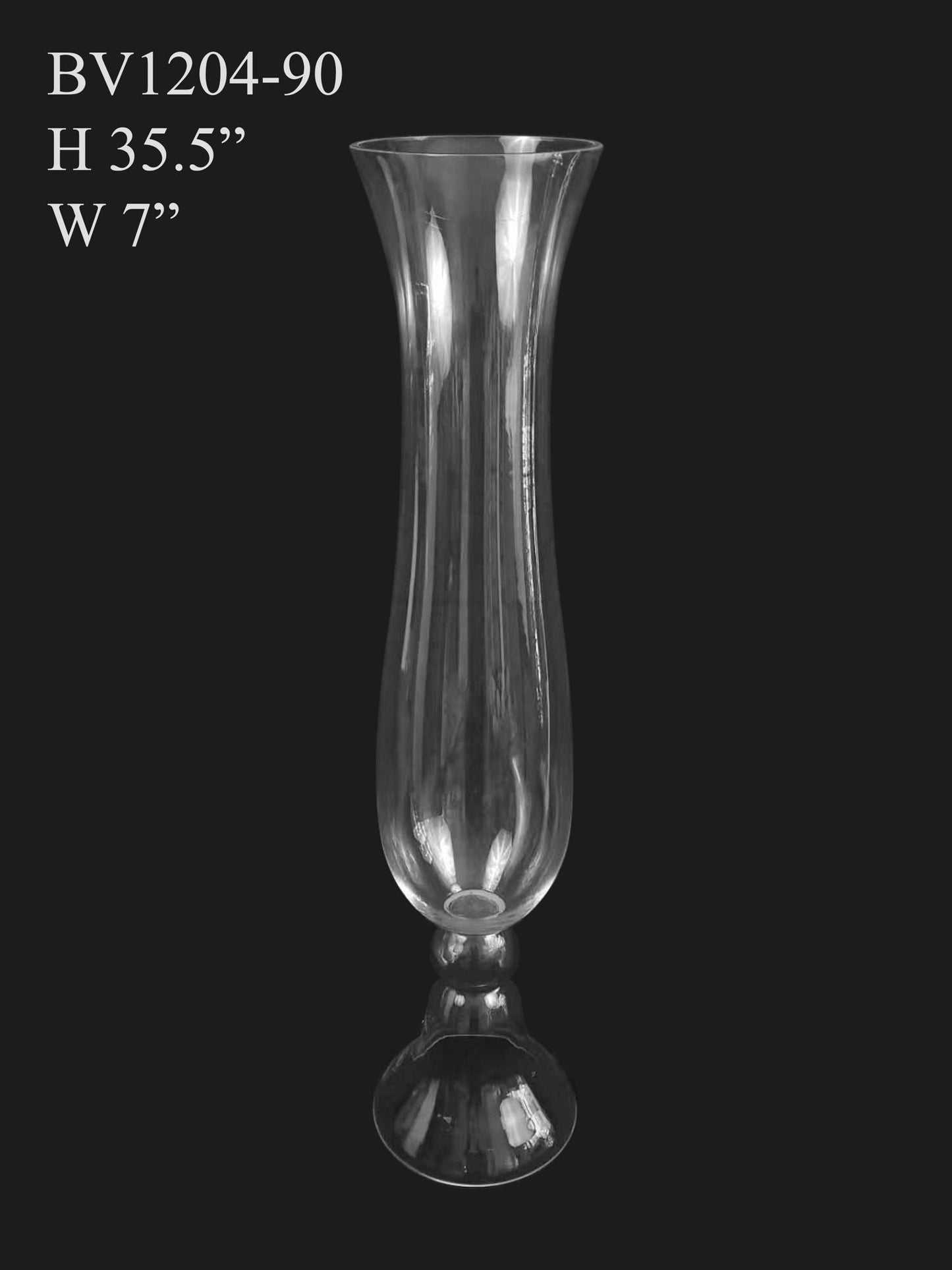 BV1204-90 - Clear Unique Flair Trumpet Glass Vase 35.5"