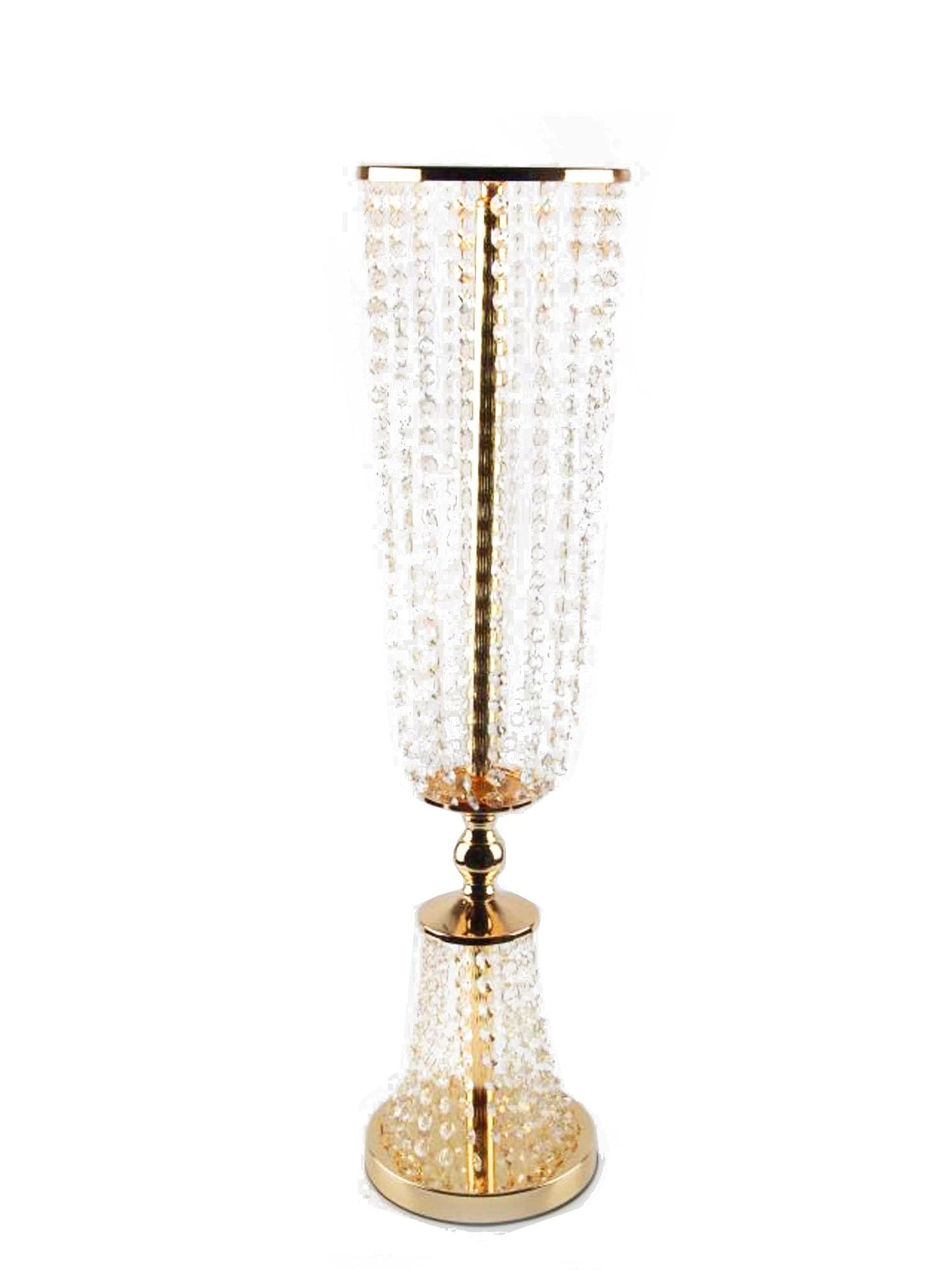HX6075 - Tall Gold Crystal Garland Chandelier Stand 28"