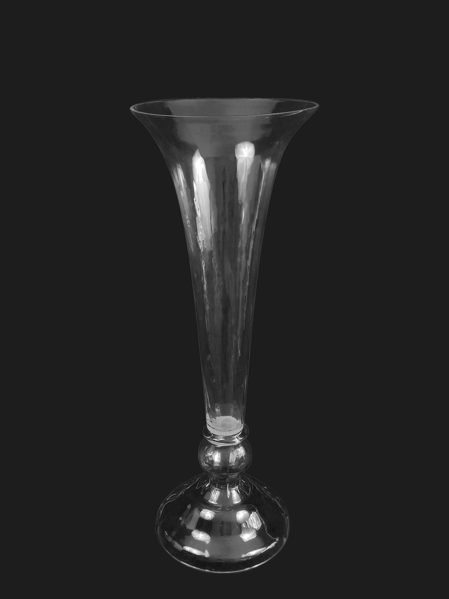 BV177 - Clear Unique Flair Trumpet Glass Vase 28.5"