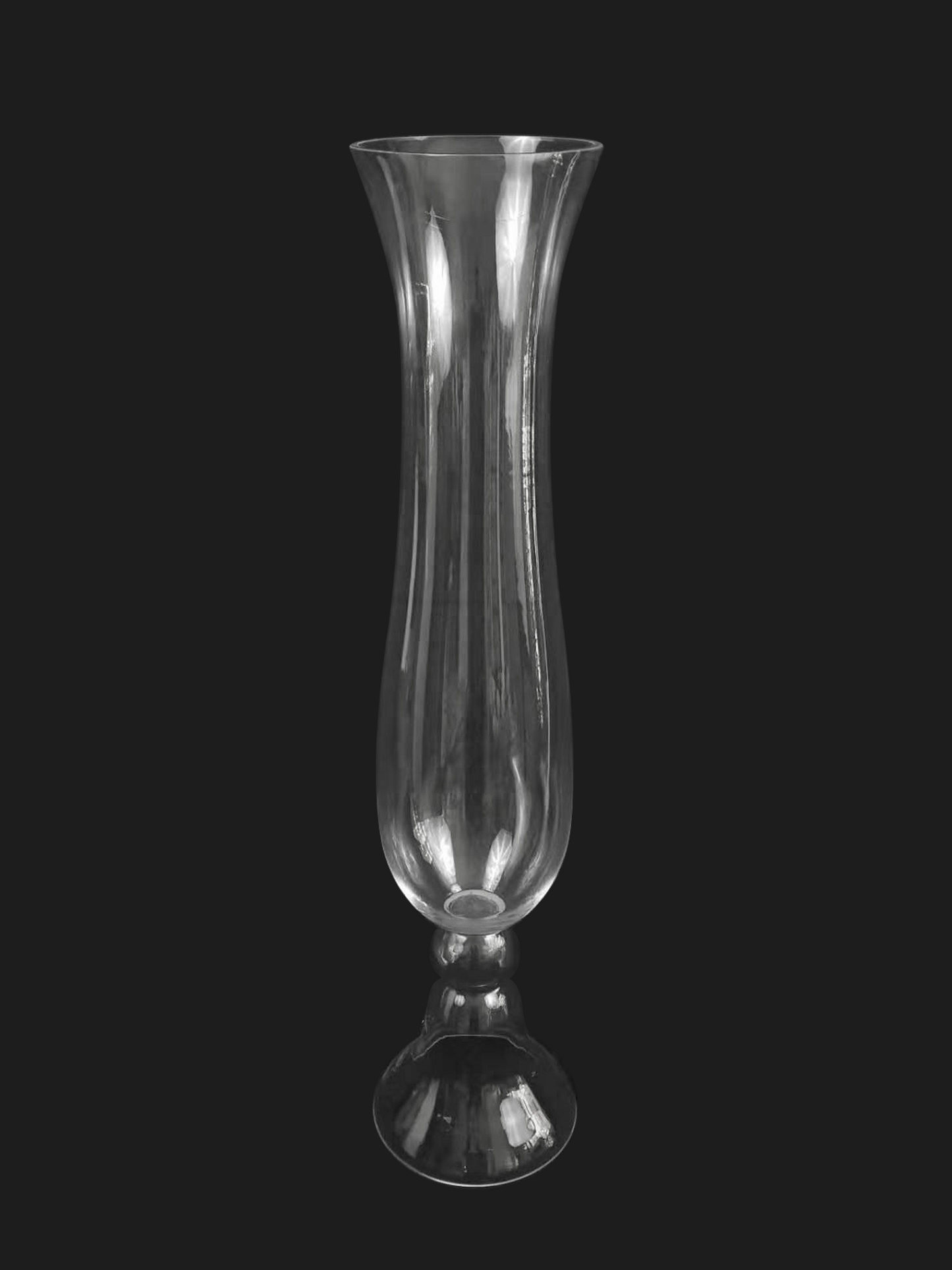 BV1204-90 - Clear Unique Flair Trumpet Glass Vase 35.5"