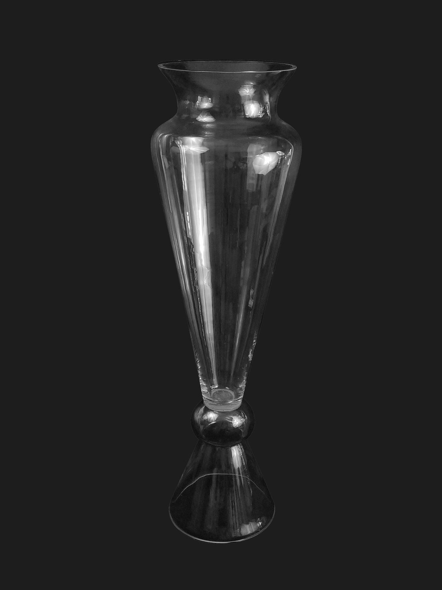 BV344-70 - Clear Unique Flair Trumpet Glass Vase 28"