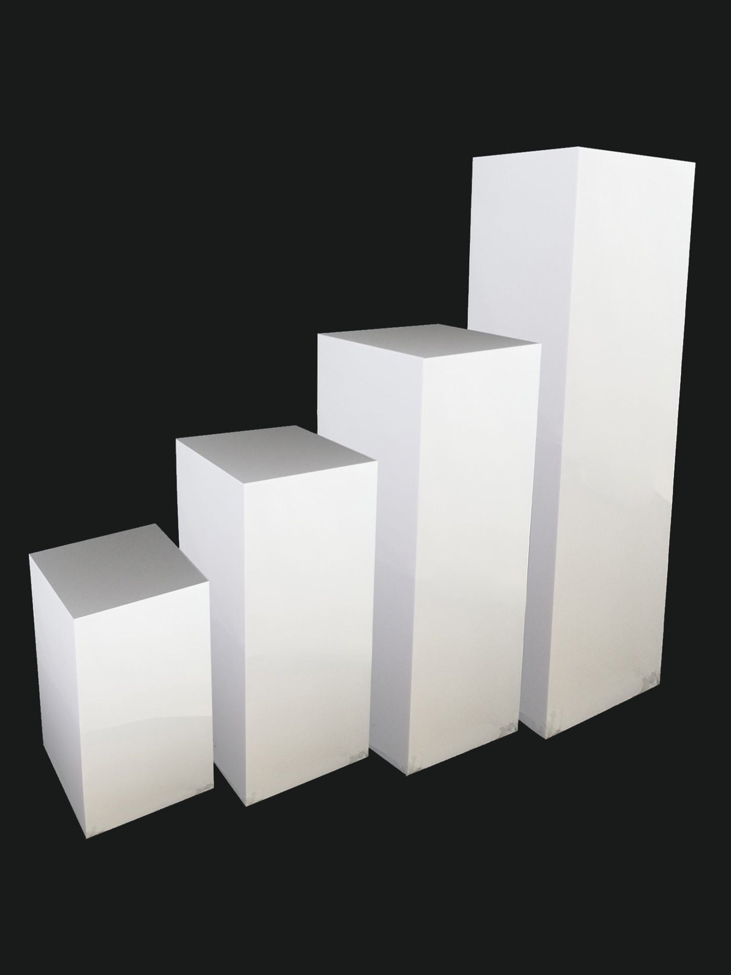 Acrylic Cake Pillar Set of 4 White