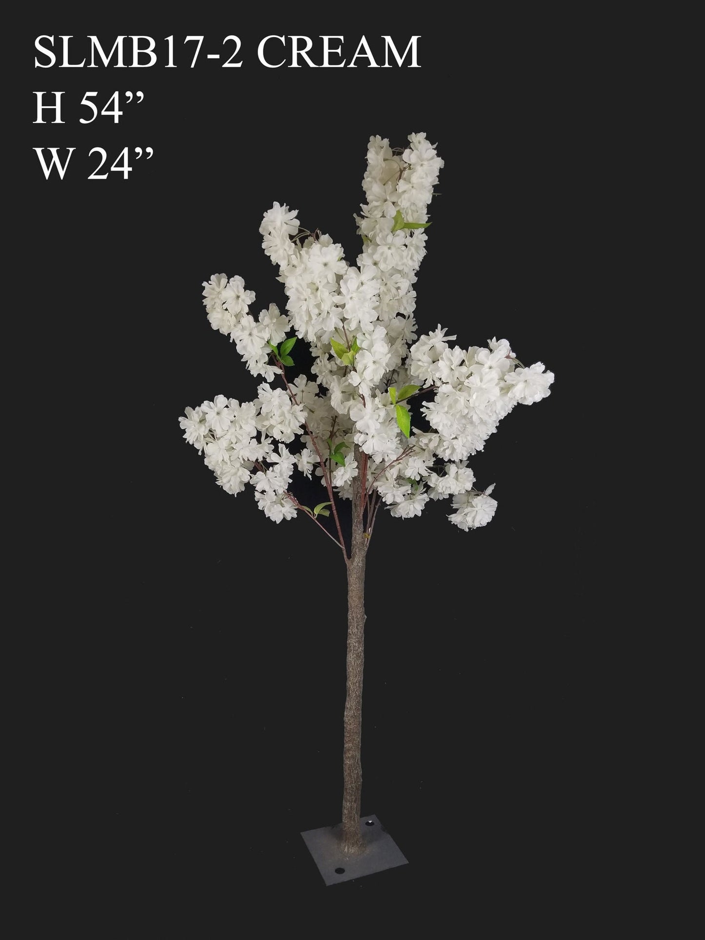 SLMB17-2 Cream Tall Artificial Cherry Bloom Tabletop Centerpieces Tree 54"