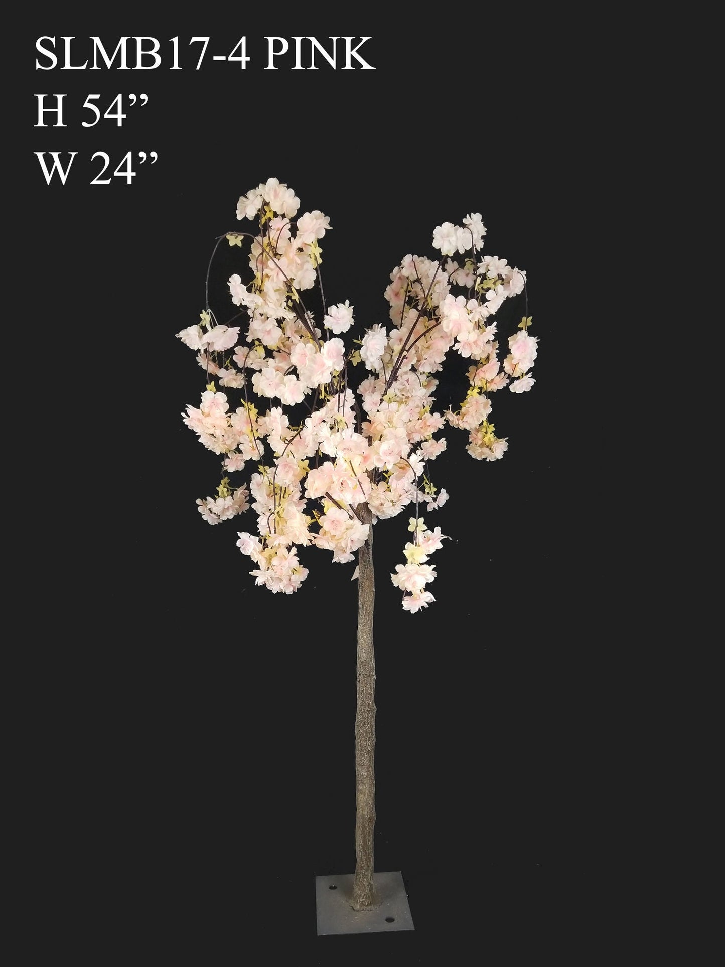SLMB17-4 Pink Tall Artificial Cherry Bloom Tabletop Centerpieces Tree 54"