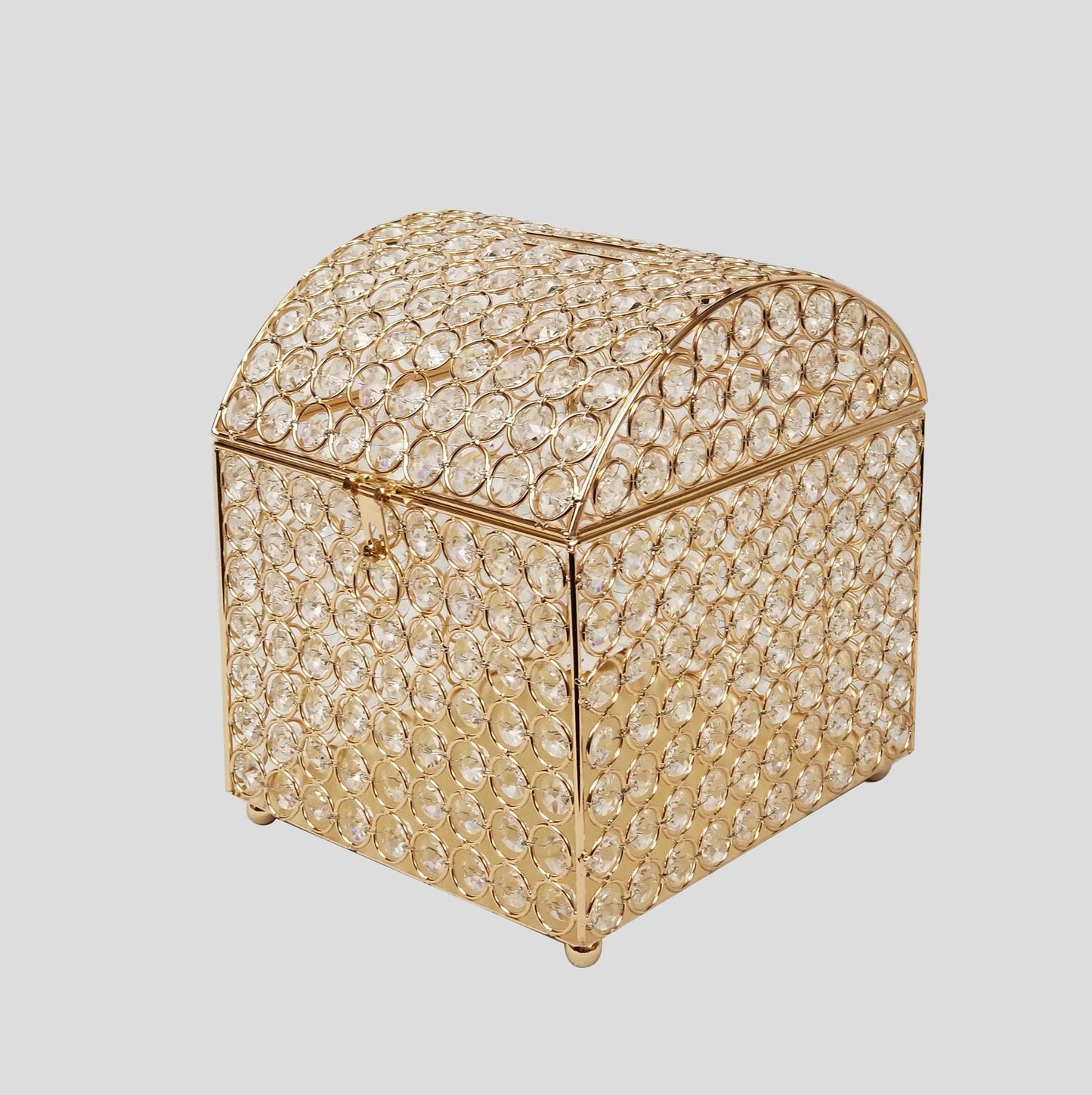 KK-21 Gold - Real Crystal Beaded Card, Money, Donation Box 9"