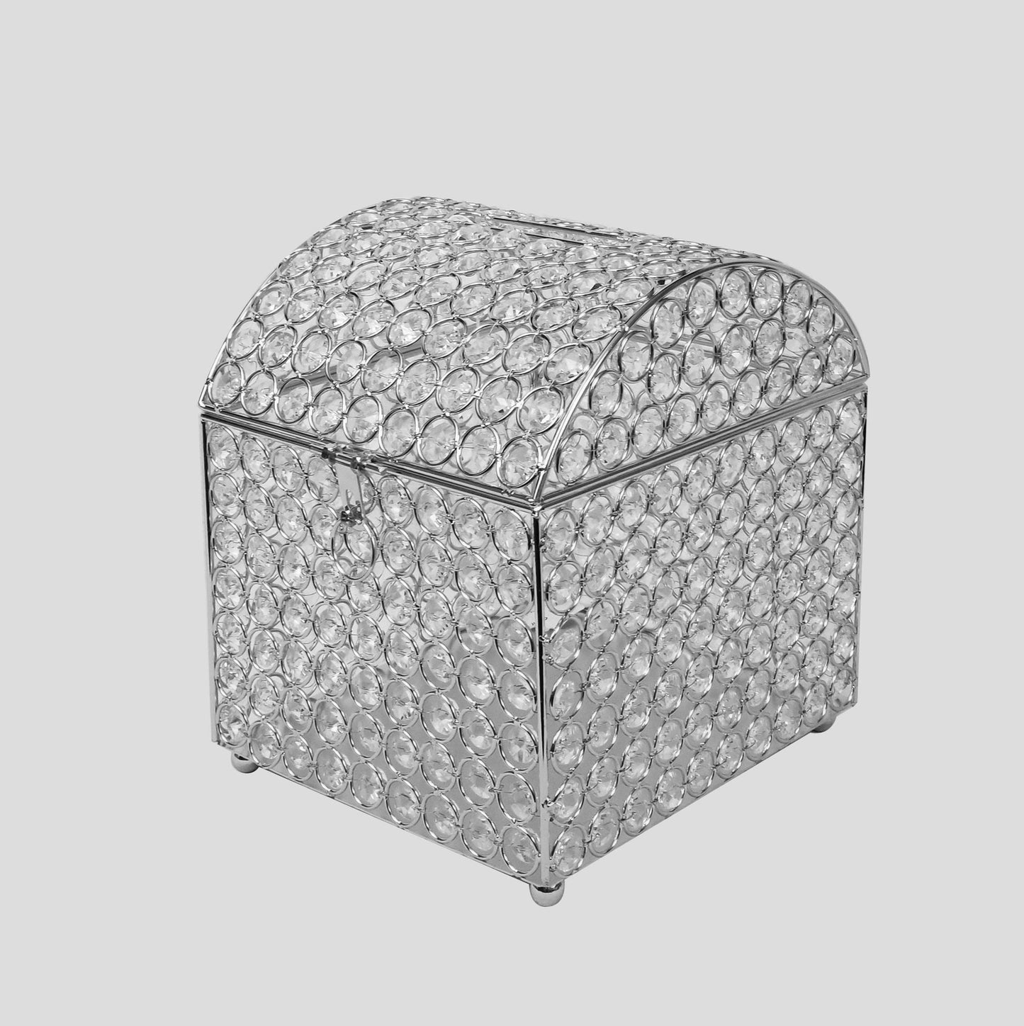 KK-21 Silver - Real Crystal Beaded Card, Money, Donation Box 9"