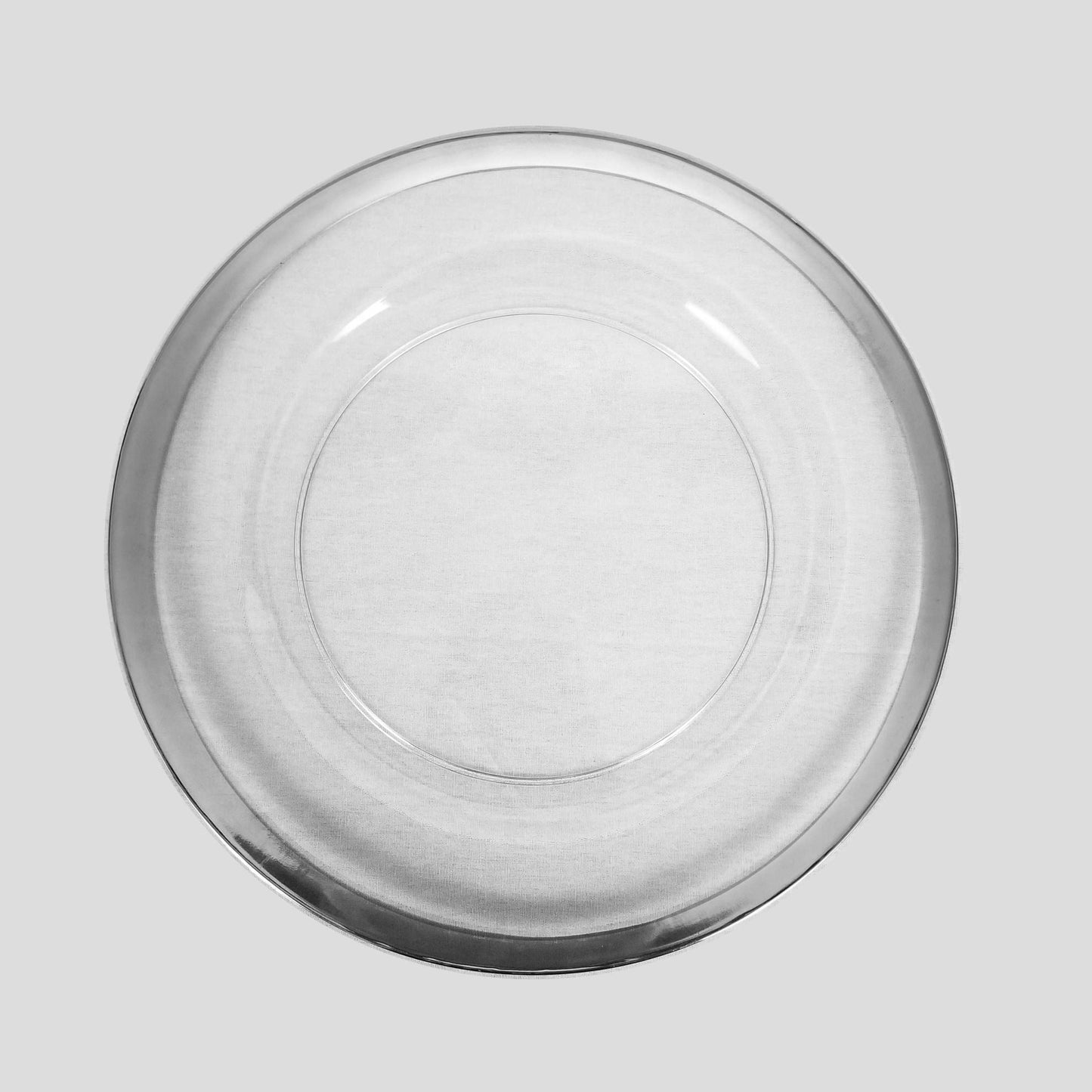 188226 SL - 13" Round Silver Rimmed Acrylic Charger Plates