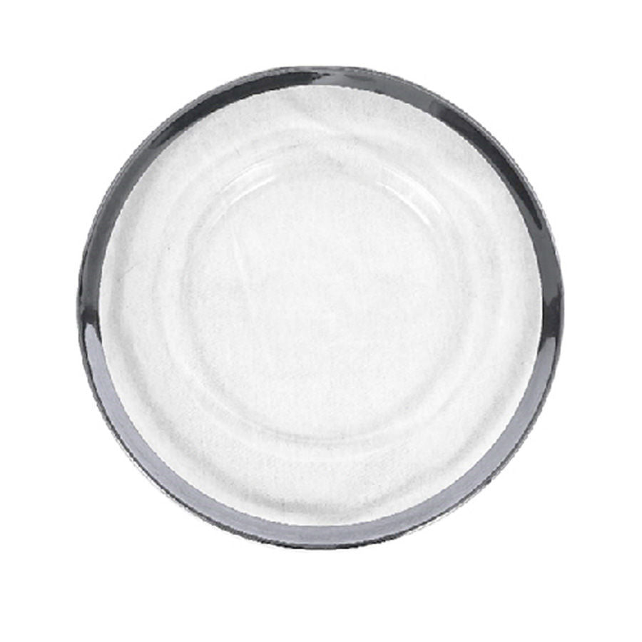 GP5429 SL - 13" Round Silver Rimmed Glass Charger Plates