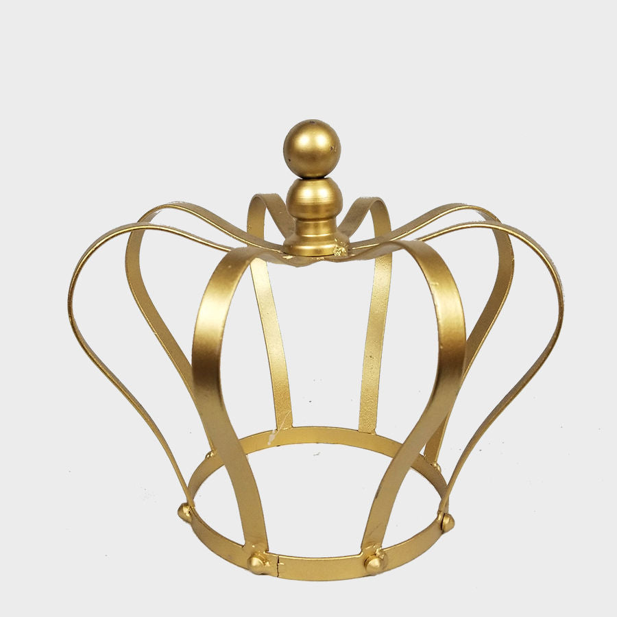 PF0135L GD - 9" Matte Gold Metal Royal Crown