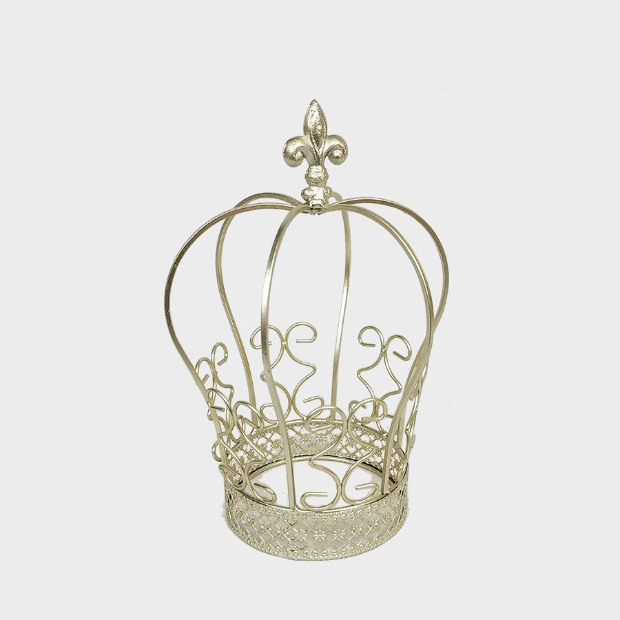 WIRE9-S SL - 9" Small Silver Wire Crown Decoration Topper