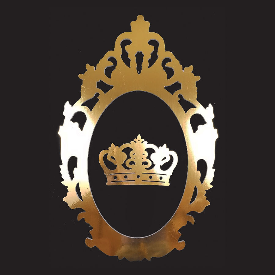 PF100+C GD - 38" Gold Oval Cutout PVC Foam-board Frame With Crowm