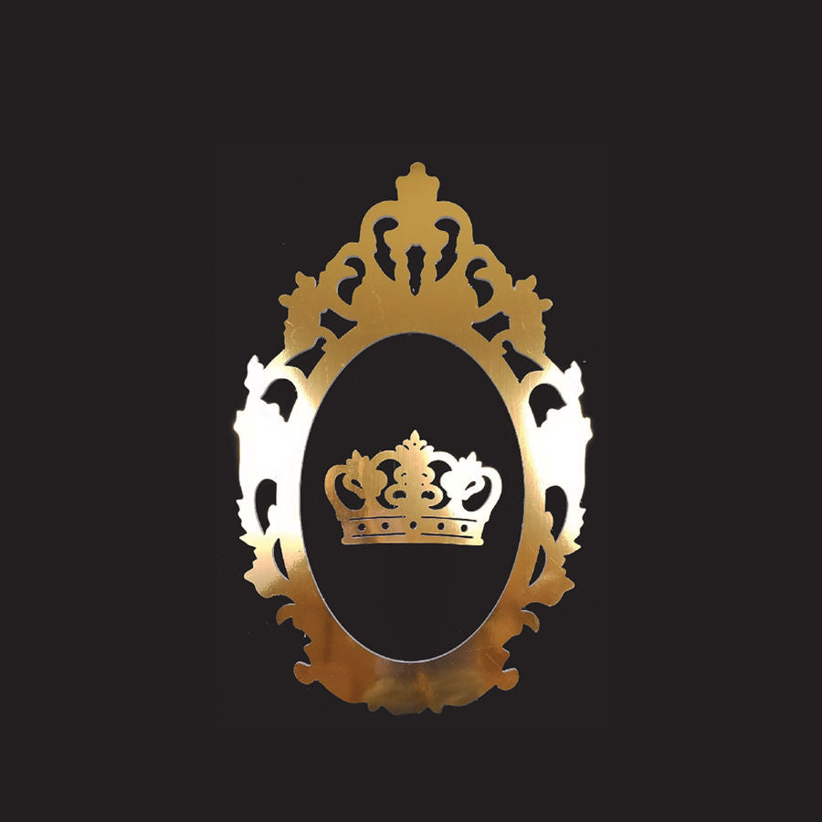 PF60+C GD - 24" Gold Oval Cutout PVC Foam-board Frame With Crown