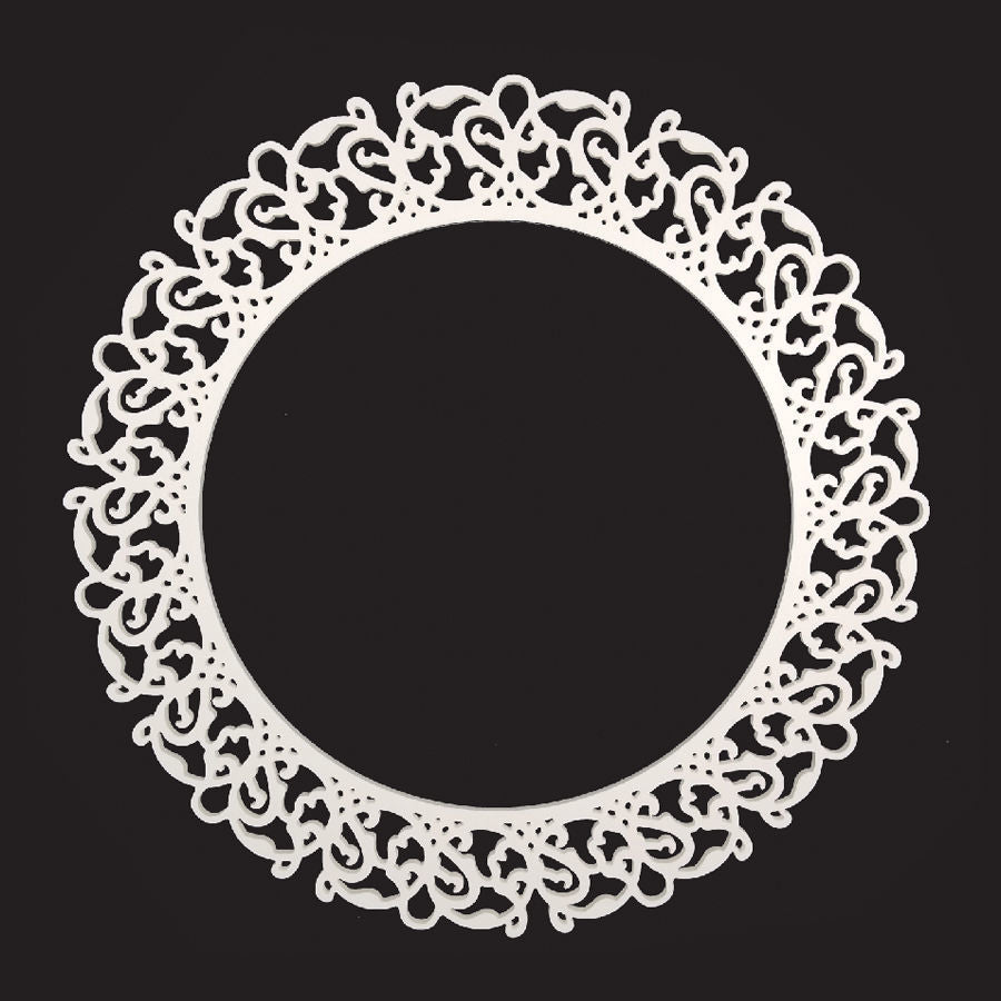PF80x80 WT - 34" White Round Cutout PVC Foam-board Frame