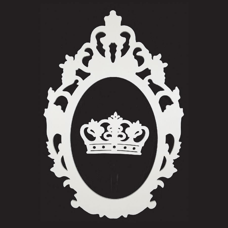PF100+C WT - 38" White Oval Cutout PVC Foam-board Frame With Crowm