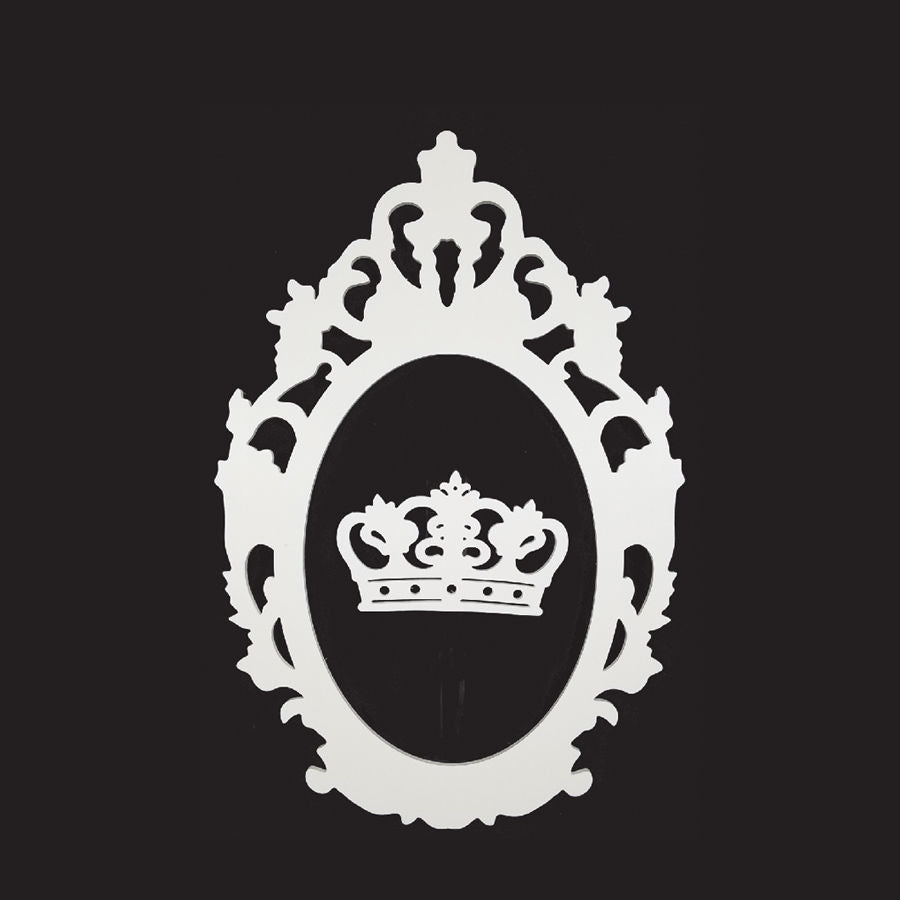 PF80+C WT - 31" White Oval Cutout PVC Foam-board Frame With Crown