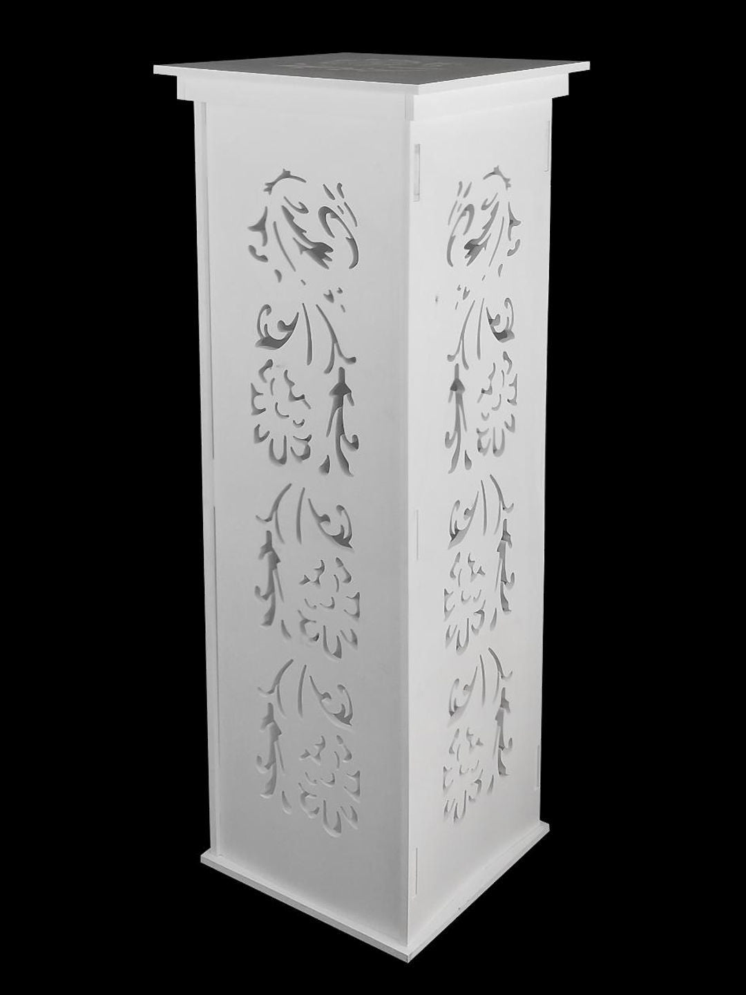 FX-100 - 40" Tall White Laser Cut PCV Foam Pedestal Accent Piece