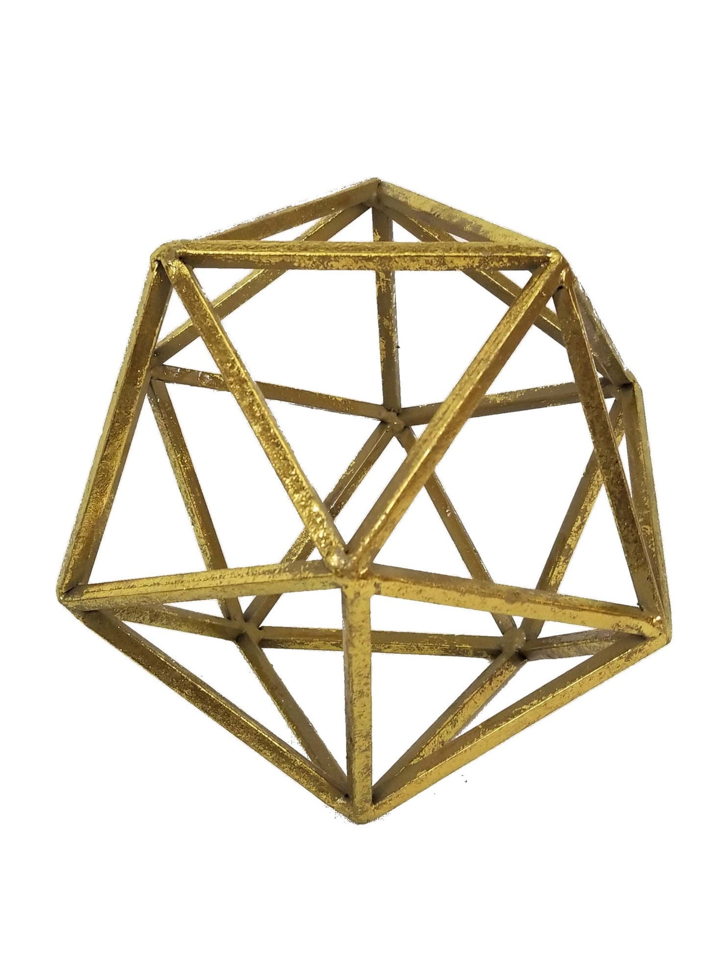 HK161373 - Gold Geometric Metal Wired Decor 8.5"