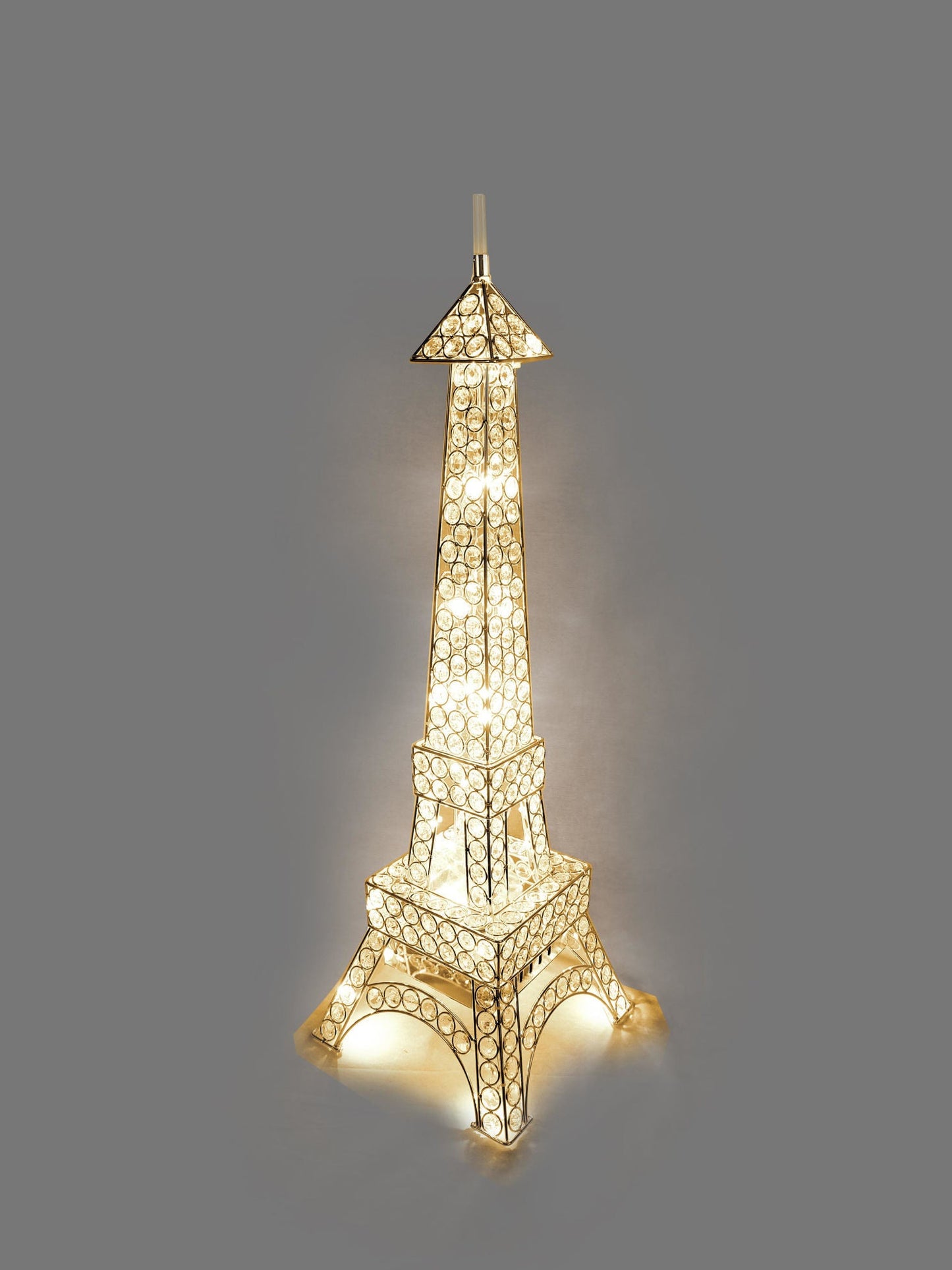 WFT-2099-GD - Gold Crystal Beaded Eiffel Tower Centerpiece, Floor Decor 29"