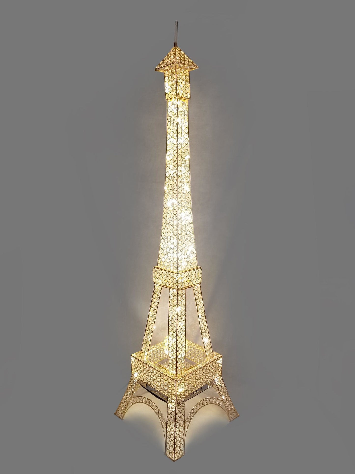 WFT-2099-GD - Gold Crystal Beaded Eiffel Tower Centerpiece, Floor Decor 62"