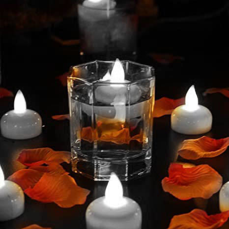 LED0095 White - 12pcs Floating Candle Led Tea Light Flameless
