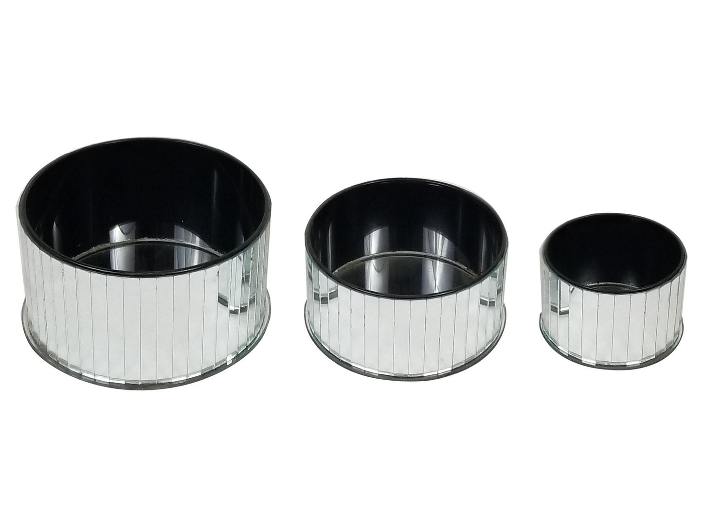 MRD-3459 SL - Round Mirror Box Cake Stand Set of 3