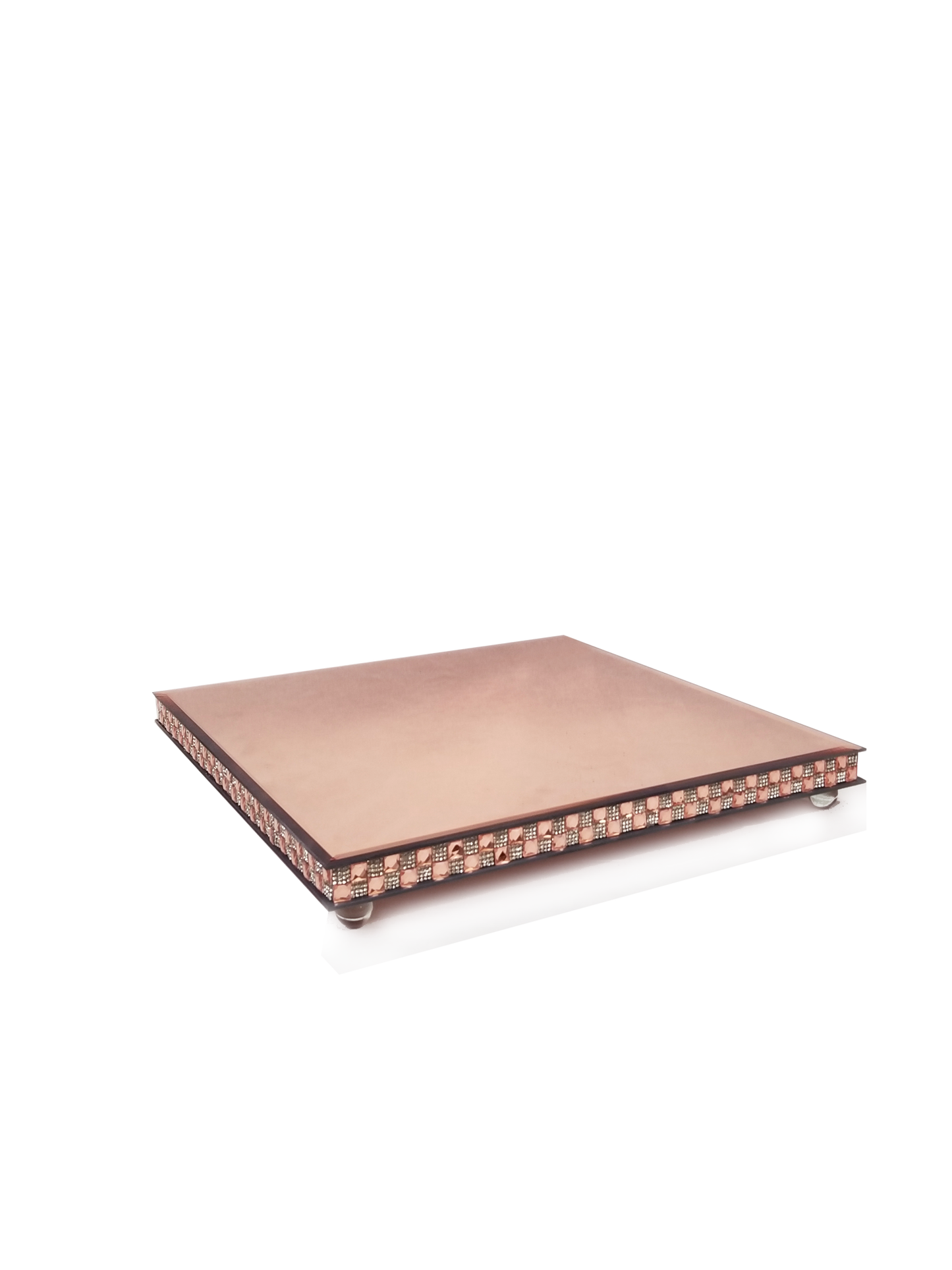 146638 RGD - Gold Square Mirror Cake Stand 16"