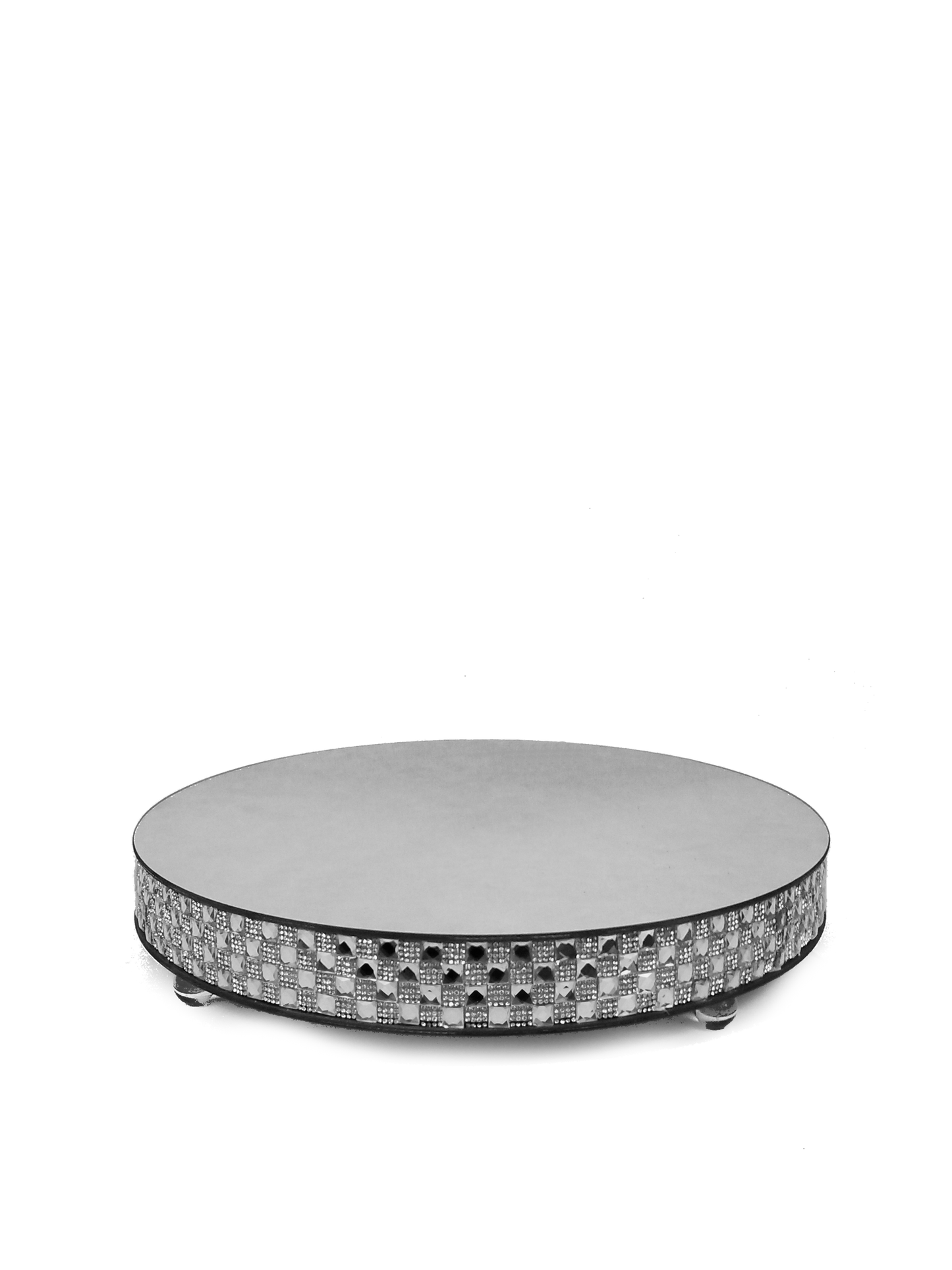 1711202 SL - Silver Round Mirror Cake Stand 16"