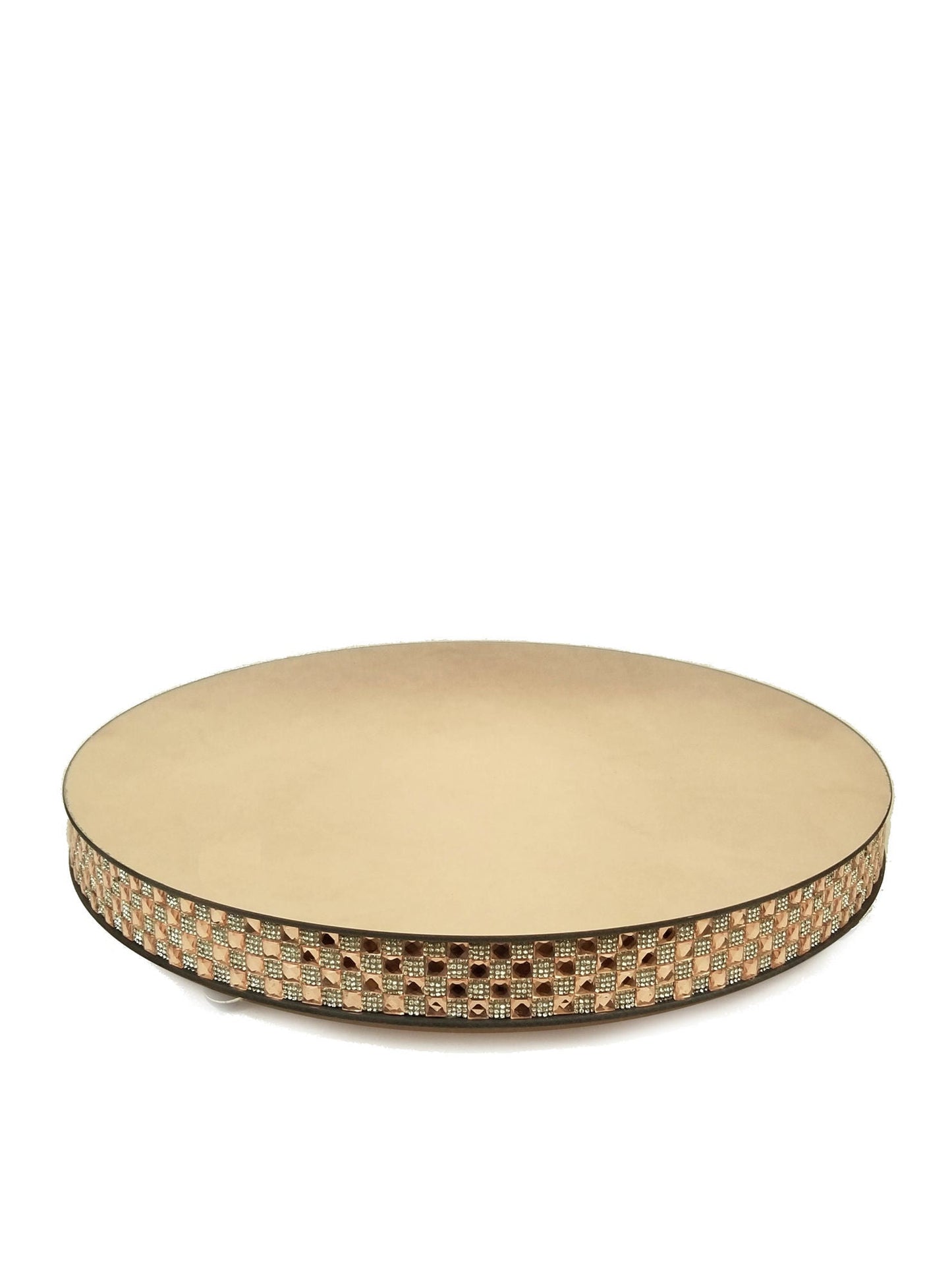 1711204 GD - Gold Round Mirror Cake Stand 20"