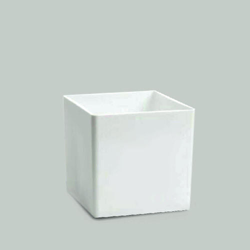 ASQ4 WT - 4" WhiteSquare Acrylic Decorative Vase