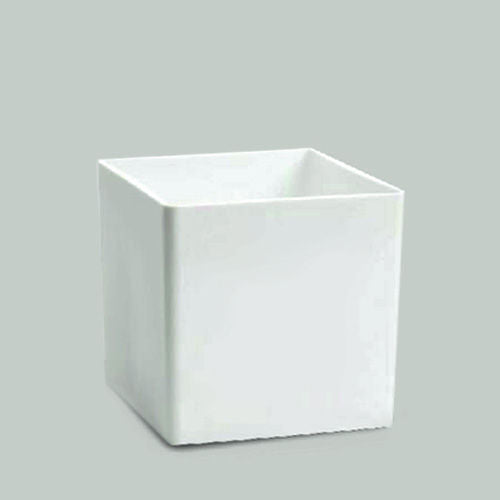 ASQ5 WT - 5" WhiteSquare Acrylic Decorative Vase