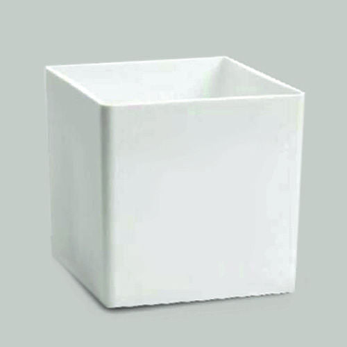 ASQ6 WT - 6" White Square Acrylic Decorative Vase