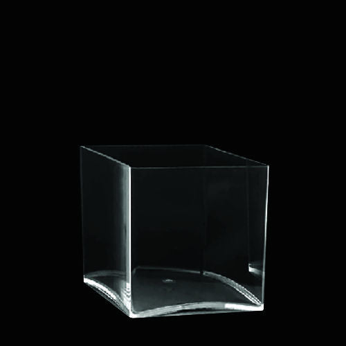 ASQ444 - 4" Clear Square Acrylic Decorative Vase