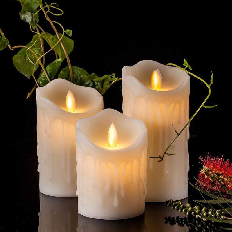 LED 5C - LED Battery Flickering Wick Candle with Real Wax Coating