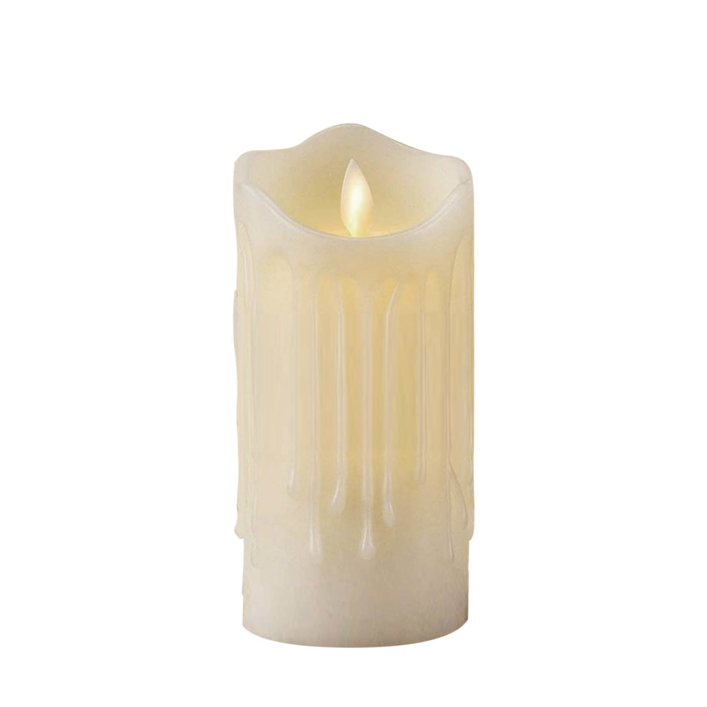 LED 7C - 7" LED Battery Flickering Wick Candle with Real Wax Coating