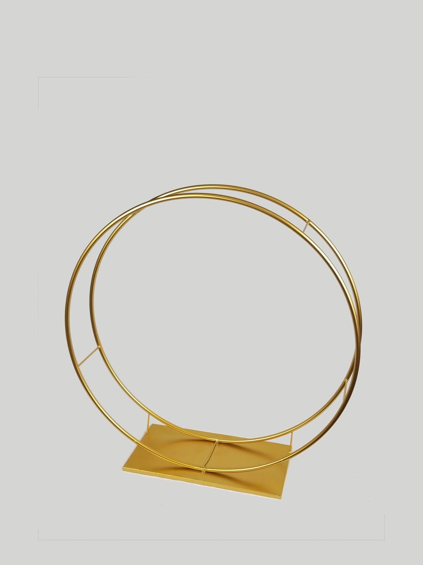 WIRE 10 S - 32" Double Hoop Metallic Gold Flower Wreath