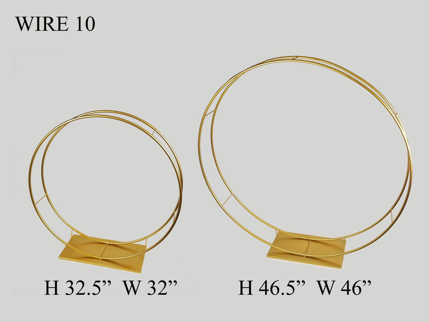 WIRE 10 S - 32" Double Hoop Metallic Gold Flower Wreath