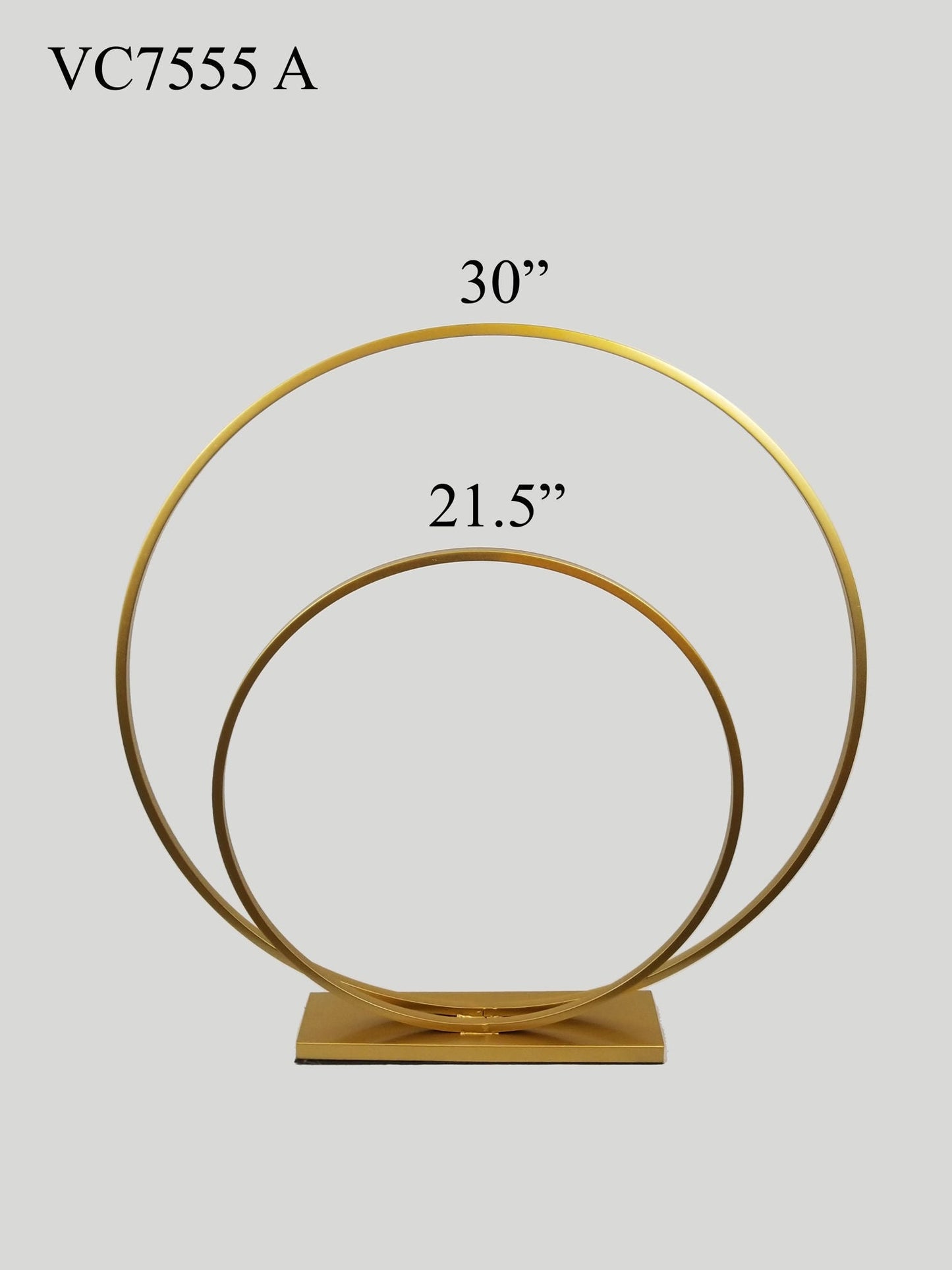 VC7555 A Gold - 30" Double Hoop Metallic Gold Flower Wreath