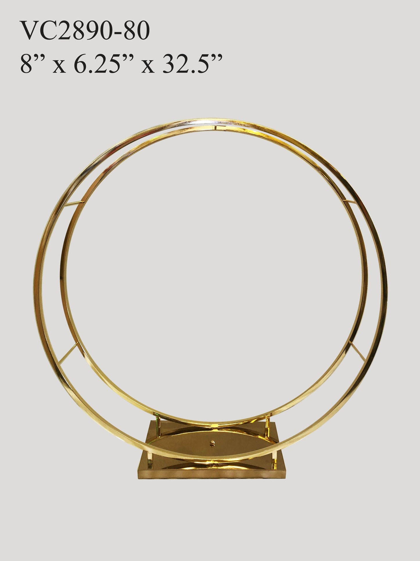 VC2890-80 - 32.5" Double Hoop Metallic Gold Flower Wreath