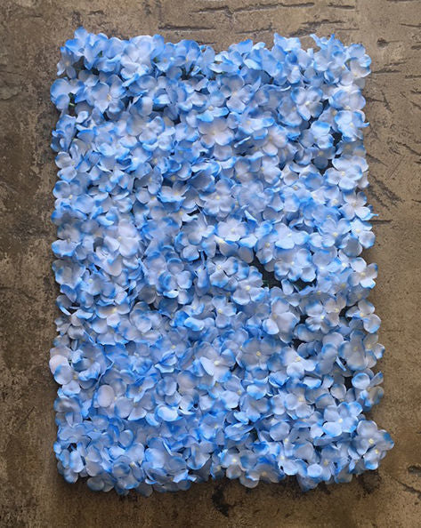 FL4060-2 -Blue Silk Hydrangea Flower Wall Mat Panel 24"