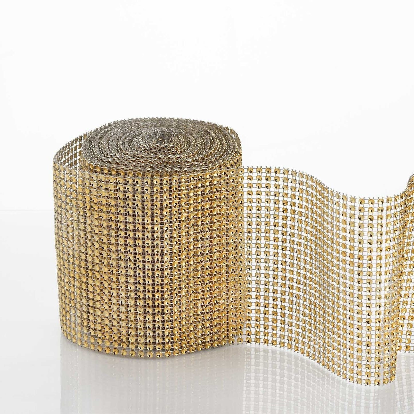 8011 A - 5"x 10 Yards Diamond Rhinestone Ribbon Wrap Roll