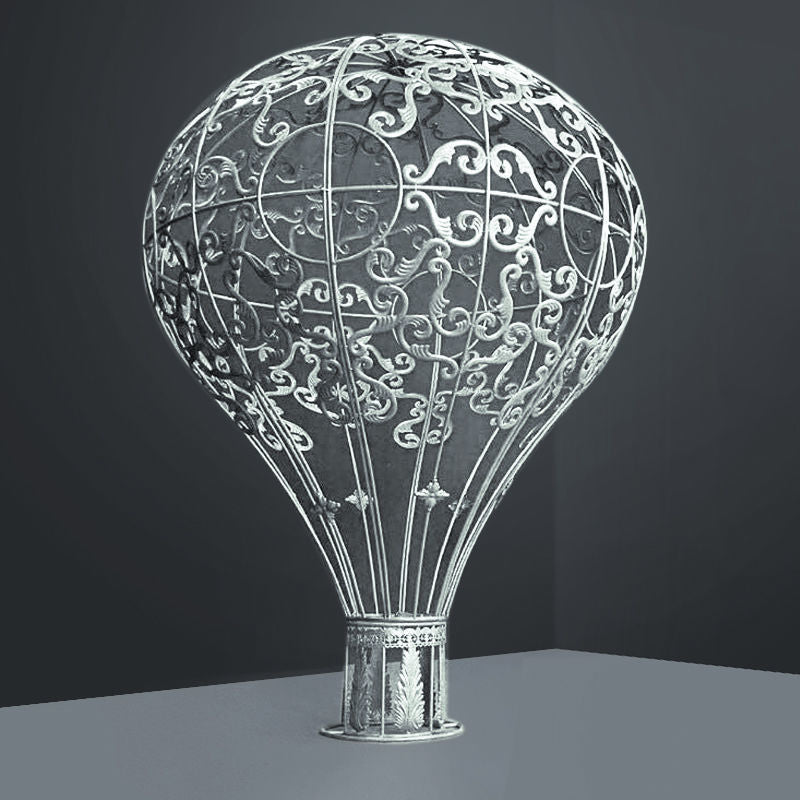 A20190605 L - 112" White Metal Air Balloon Backdrop Decor