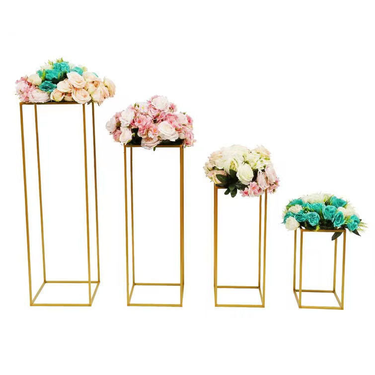 JT-201905-GD - Set of 4 Gold Wedding Wire Metal Column Pillar