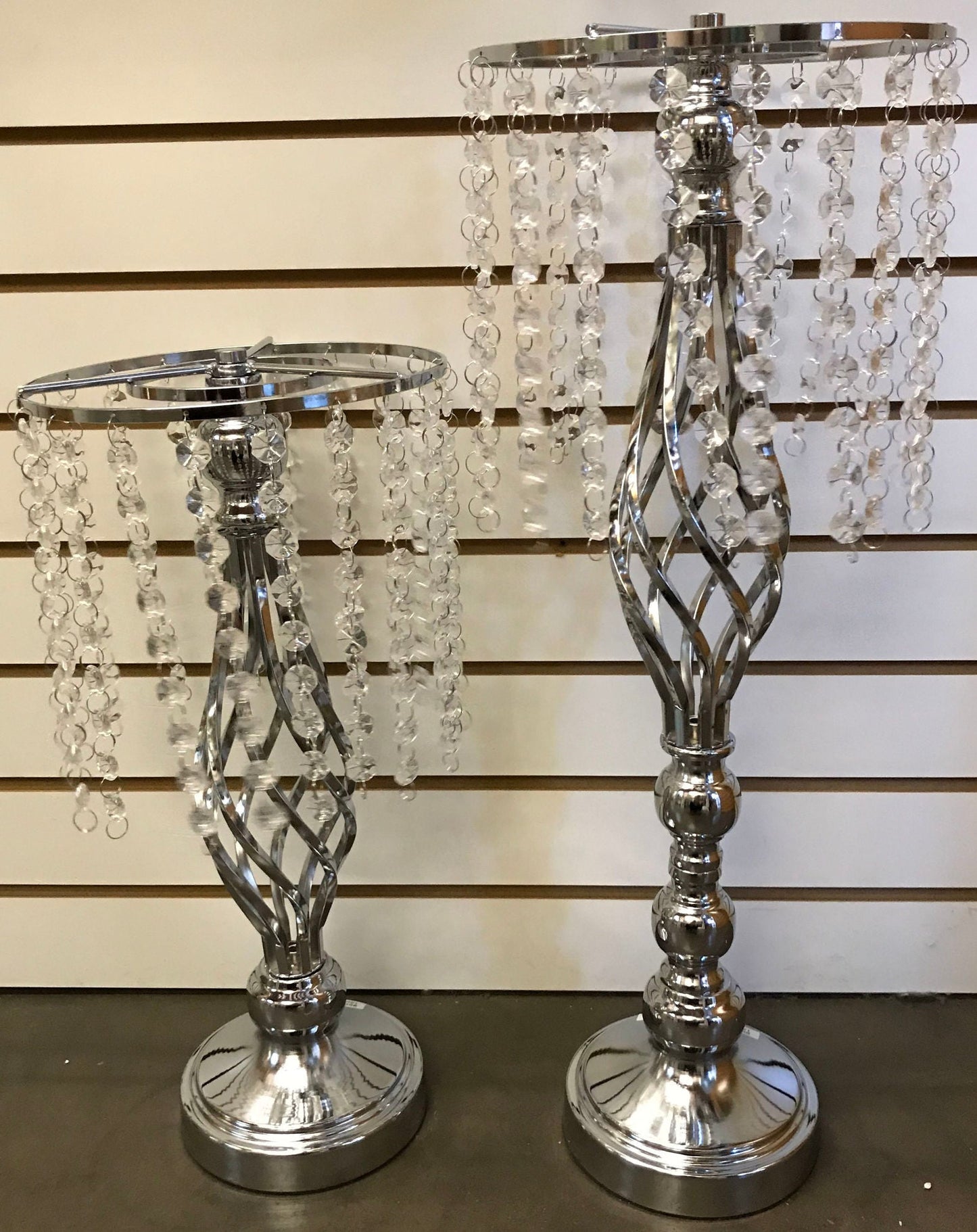 Silver Chandelier Crystal Flower Holder