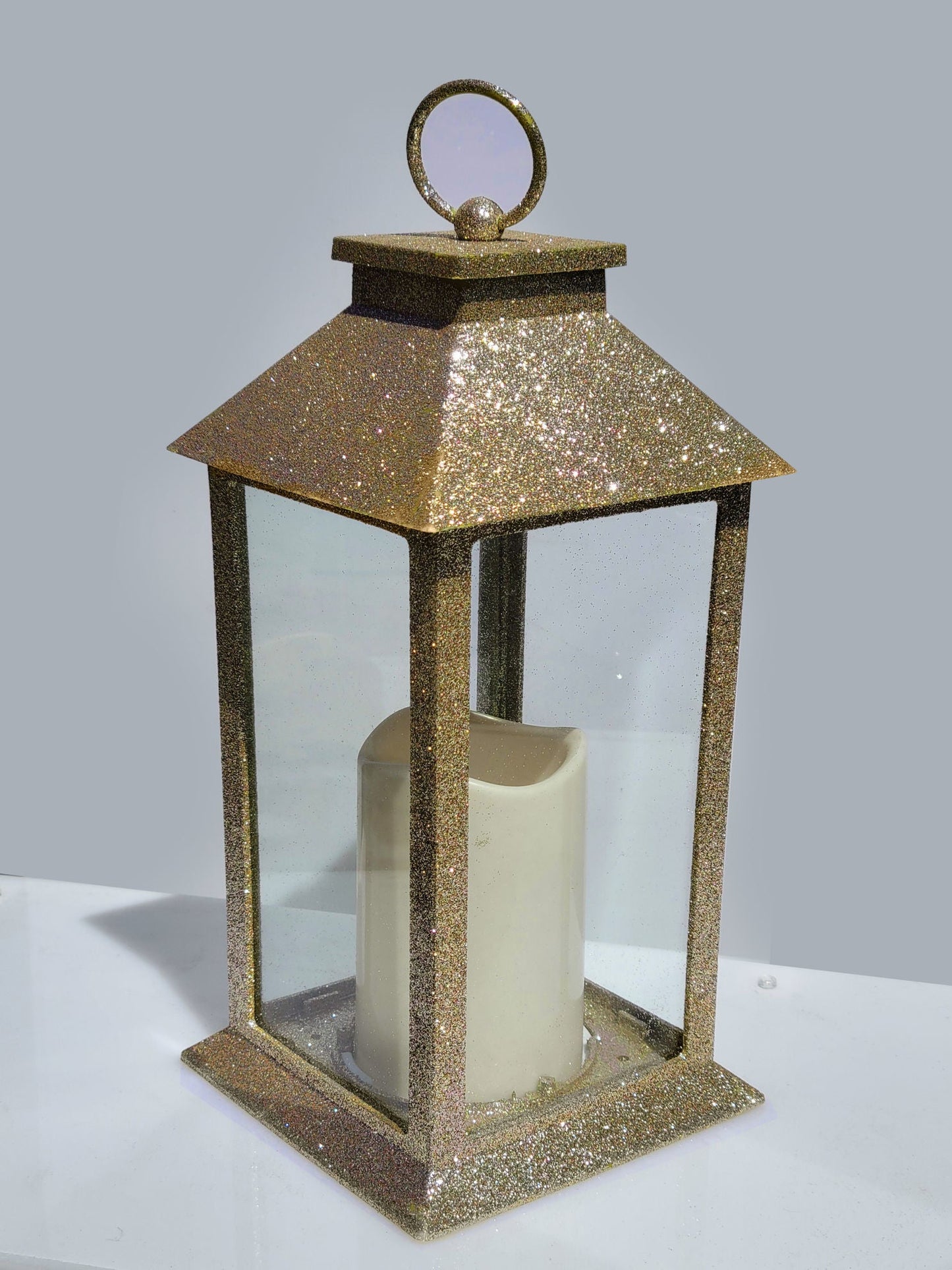 LED Glitter Lantern Gold