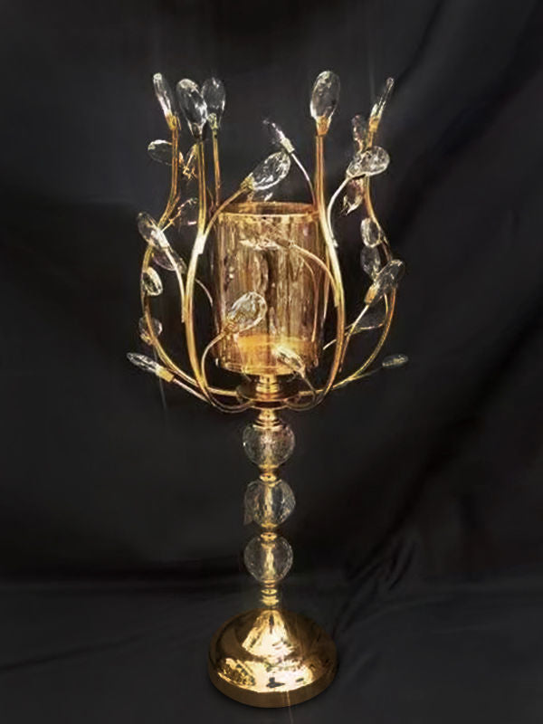 JD-099S Gold Crystal Candle Holder