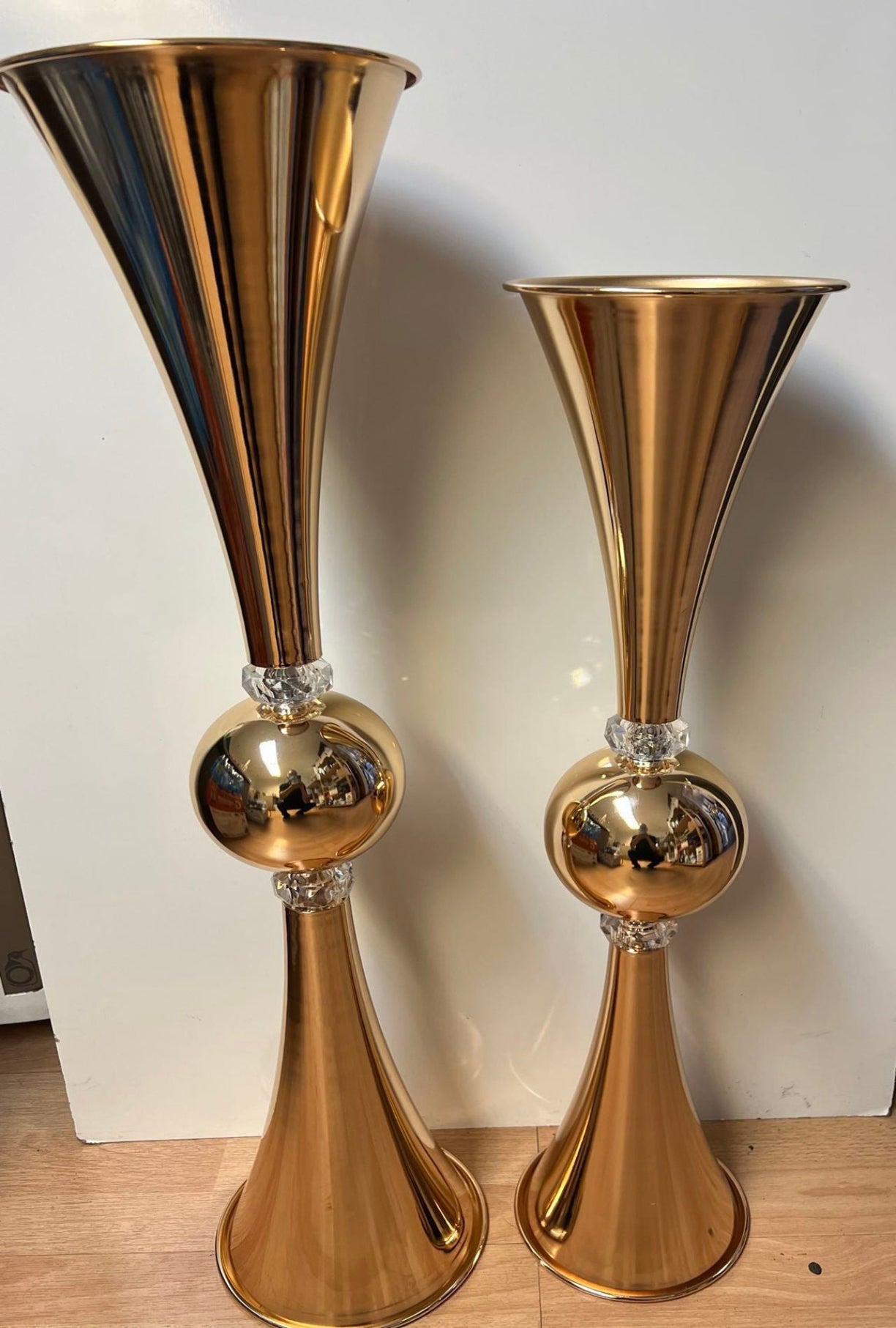 9217 - GOLD Metal Reversible Trumpet with crystal