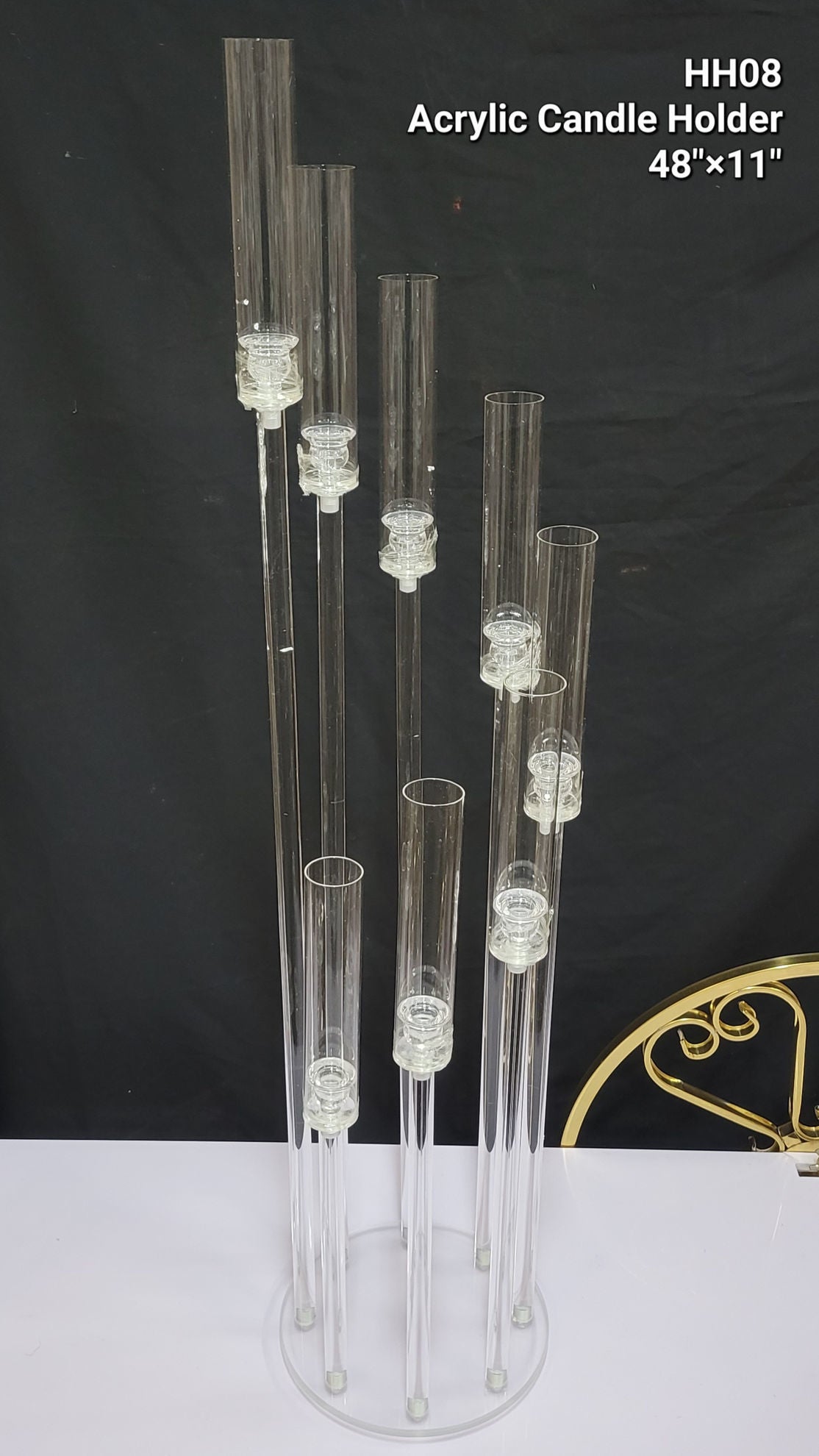 HH08 - Acrylic Candle Holder with Hurricane Tube 48"