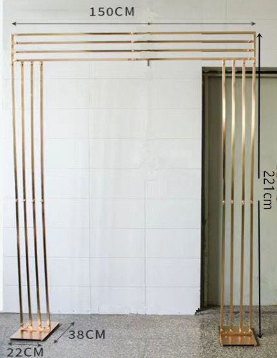 6383GDShiny Gold Square Arch